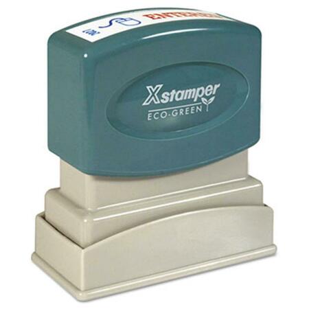 XSTAMPER ECO-GREEN Two-Color Title Stamp- ENTERED- Blue-Red 2027